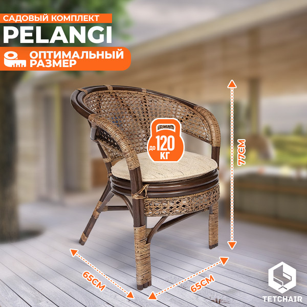 Изображение товара Комплект садовой мебели Tetchair Pelangi 02/15 4 кресла (грецкий орех)