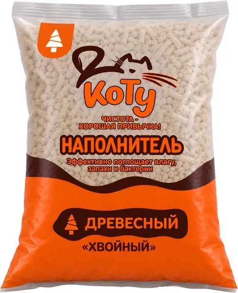 Изображение товара Наполнитель для туалета Коту Хвойный древесный (30л/15кг)