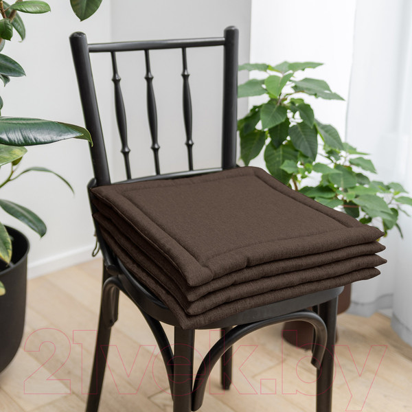Изображение товара Подушка на стул Нордтекс ВН 40x40 / 764723 (шоколадный 74 рогожка)