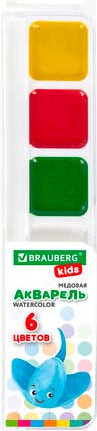 Изображение товара Акварельные краски Brauberg Kids / 192281 (6цв)