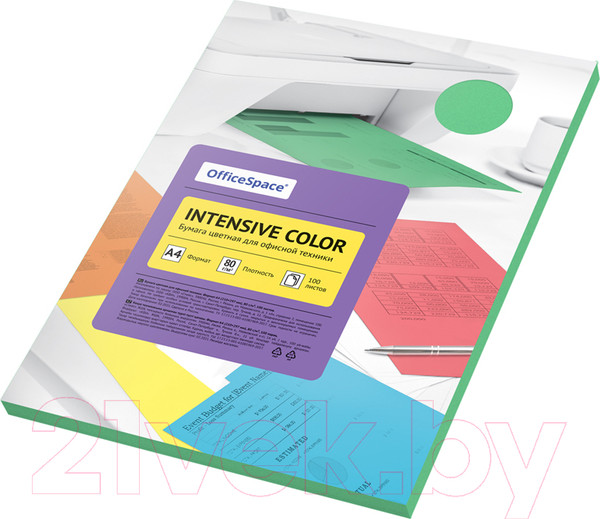 Изображение товара Бумага OfficeSpace Intensive Color A4 / IC_38228 (100л, зеленый)