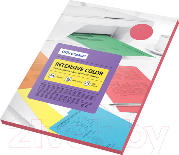 Изображение товара Бумага OfficeSpace Intensive Color A4 / IC_38230 (100л, красный)