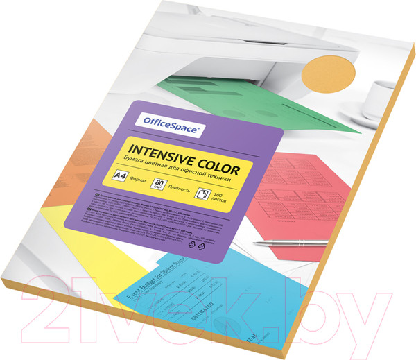 Изображение товара Бумага OfficeSpace Intensive Color A4 / IC_38229 (100л, оранжевый)