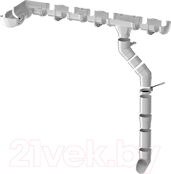 Изображение товара Колено трубы водосточной Технониколь Оптима 135 градусов / 054380 (белый)