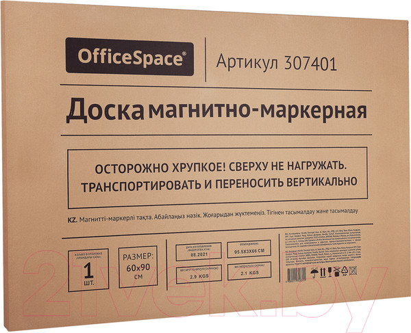 Изображение товара Магнитно-маркерная доска OfficeSpace 307401 (60x90см)