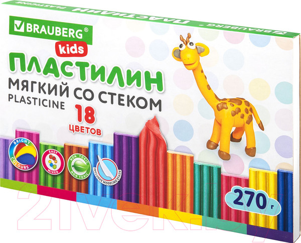 Изображение товара Пластилин восковой Brauberg Kids / 106497 (18цв)