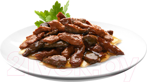 Изображение товара Влажный корм для кошек Sheba Ломтики в соусе. Телятина и язык (75г)