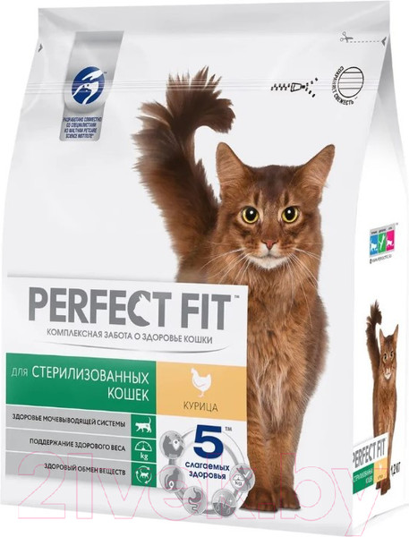 Изображение товара Сухой корм для кошек Perfect Fit Для стерилизованных кошек. Курица (1.2кг)