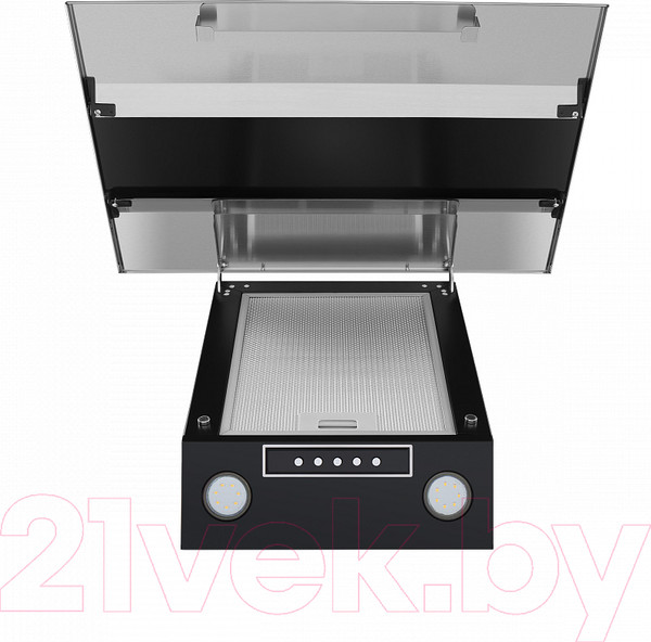 Изображение товара Вытяжка наклонная Maunfeld Bridge 60 (нержавеющая сталь/черное стекло)