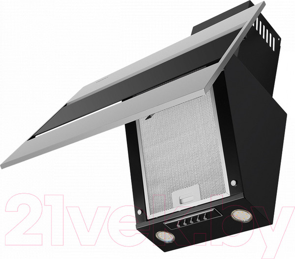 Изображение товара Вытяжка наклонная Maunfeld Bridge 60 (нержавеющая сталь/черное стекло)