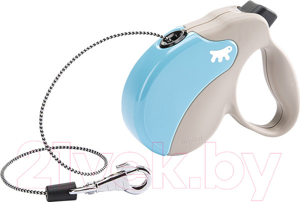 Изображение товара Поводок-рулетка Ferplast Amigo Mini / 75700018 (шнур, бежевый/голубой)
