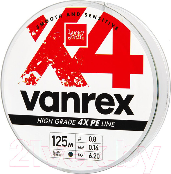 Изображение товара Леска плетеная Lucky John Vanrex x4 Braid Moss Green 125/040 / LJ4114-040