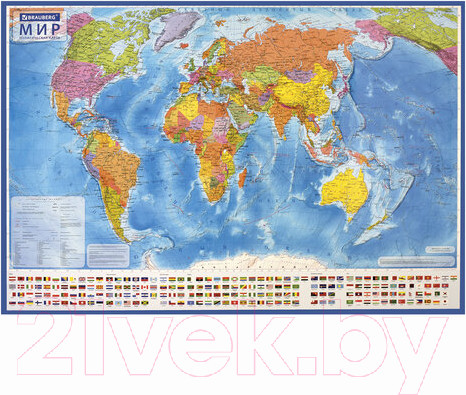 Изображение товара Настенная карта Brauberg Политическая карта мира / 112382