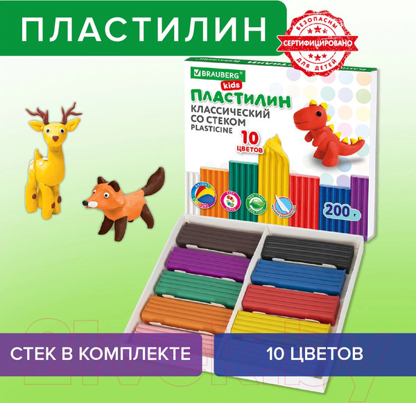 Изображение товара Пластилин Brauberg Kids / 106504 (10цв)
