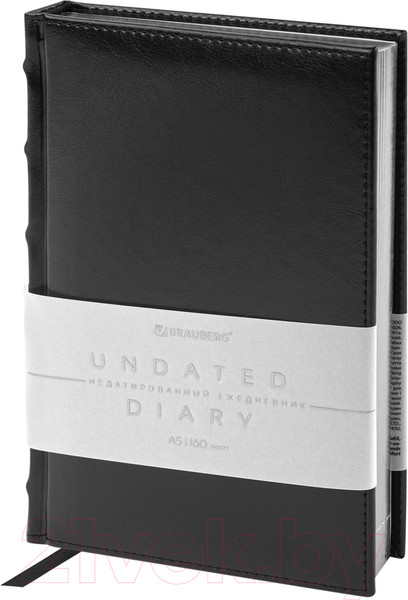 Изображение товара Ежедневник Brauberg Flame / 113425 (черный/серебряный срез)