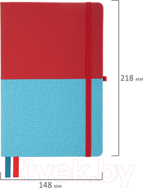 Изображение товара Записная книжка Brauberg Duo / 113431 (красный/бирюзовый)