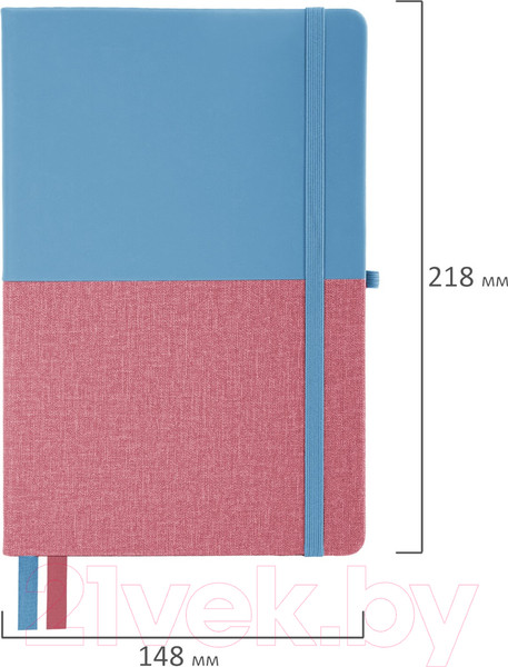 Изображение товара Записная книжка Brauberg Duo / 113432 (голубой/розовый)