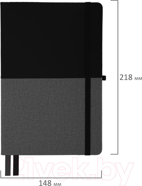 Изображение товара Записная книжка Brauberg Duo / 113433 (черный/серый)
