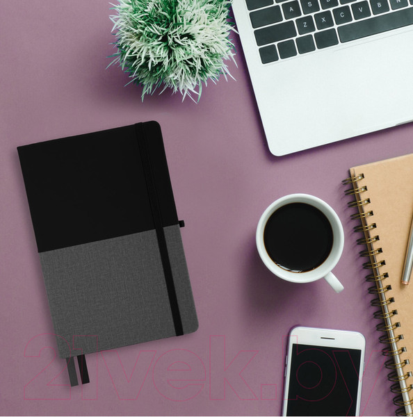 Изображение товара Записная книжка Brauberg Duo / 113433 (черный/серый)