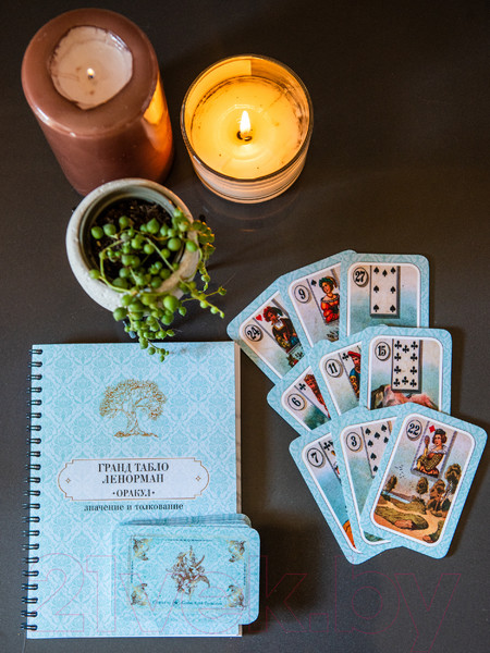 Изображение товара Гадальные карты Gothic Kotik Production Оракул Ленорман с большой книгой инструкцией (в подарочном боксе)