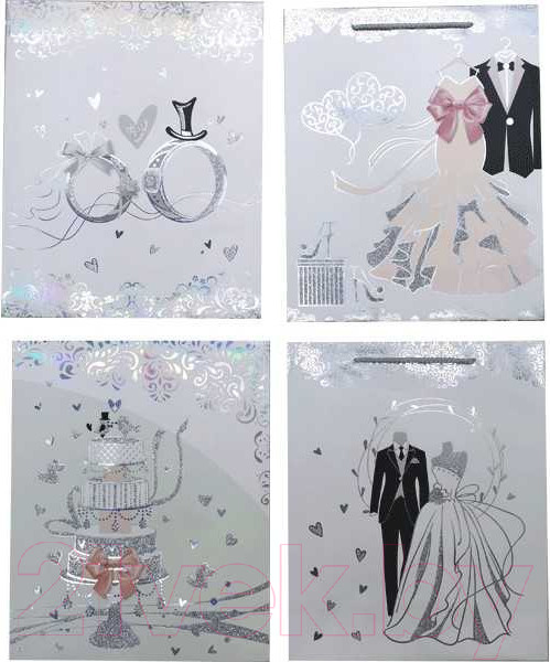 Изображение товара Пакет подарочный deVente Wedding / 9041183 (ассорти)