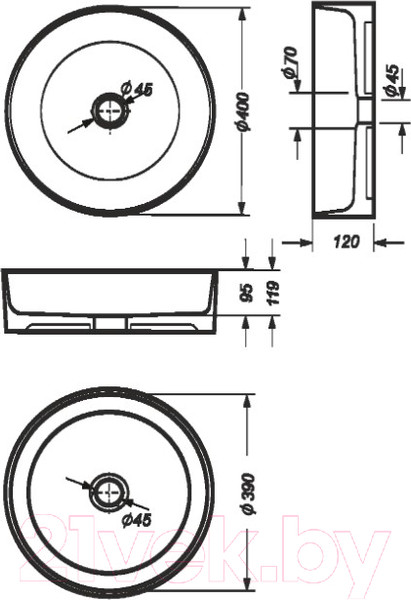 Изображение товара Умывальник Sanita Luxe Best Slim WB.CT/Best/40-N.Slim/WHT.G/S1