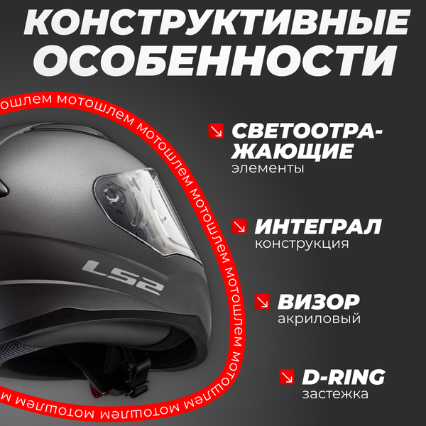 Изображение товара Мотошлем LS2 FF353 Rapid Solid (L, серый матовый)