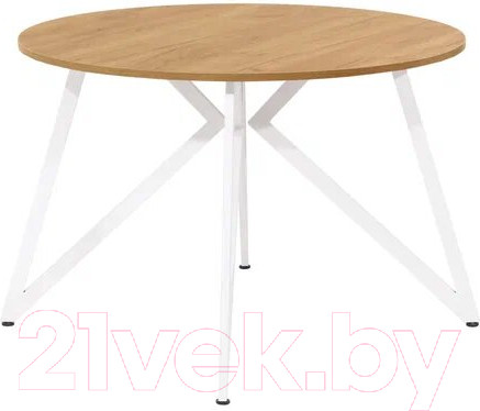 Изображение товара Обеденный стол Millwood Женева Л18 D120 (дуб золотой Craft/металл белый)