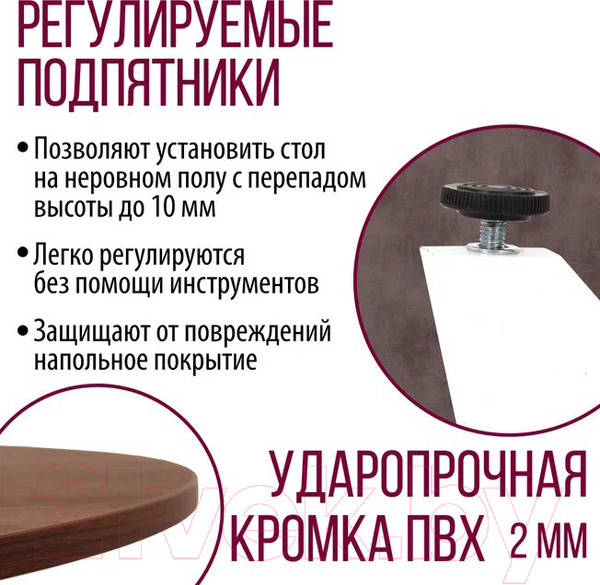 Изображение товара Обеденный стол Millwood Женева Л18 D120 (дуб табачный Craft/металл белый)