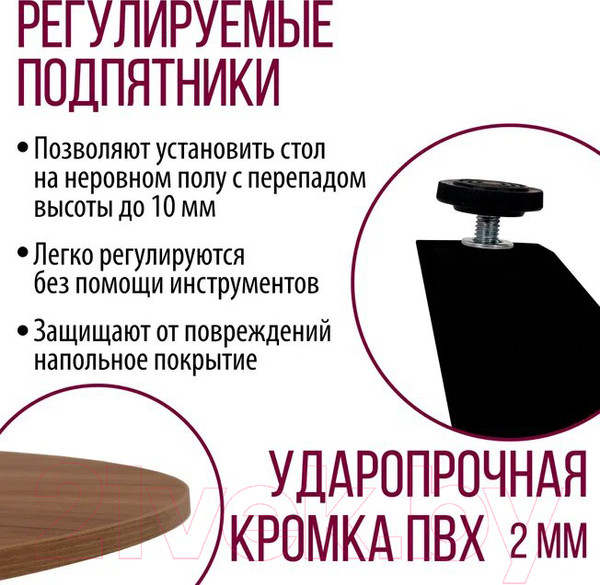 Изображение товара Обеденный стол Millwood Женева Л18 D120 (дуб золотой Craft/металл черный)