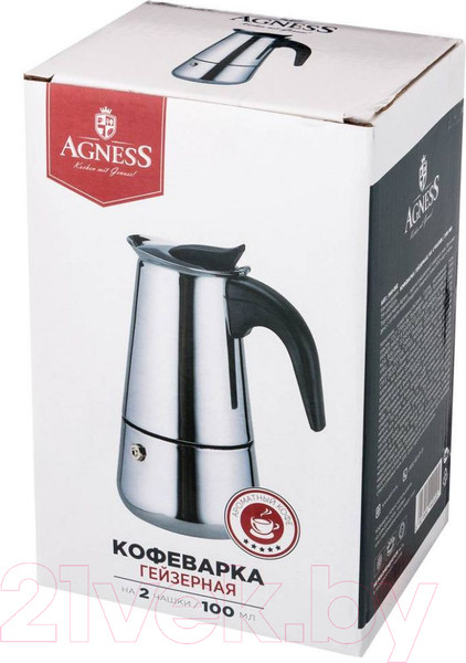 Изображение товара Гейзерная кофеварка Agness 944-001