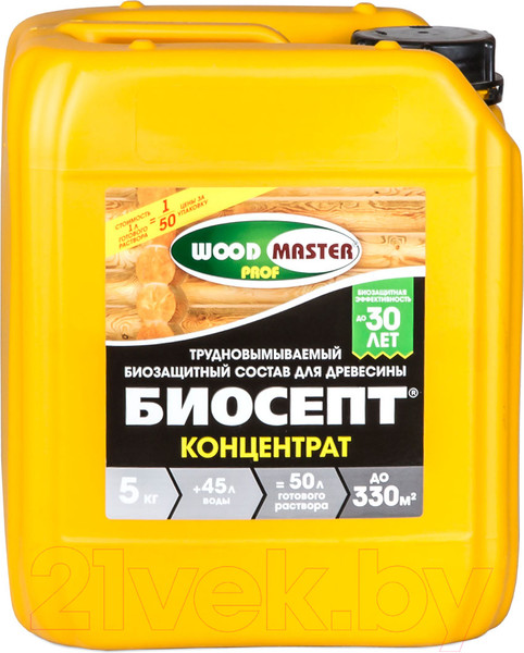 Изображение товара Защитно-декоративный состав WoodMaster Биосепт Концентрат (5кг)