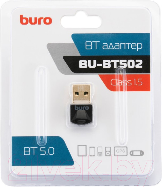 Изображение товара Bluetooth-адаптер Buro BU-BT502 (20м, черный)