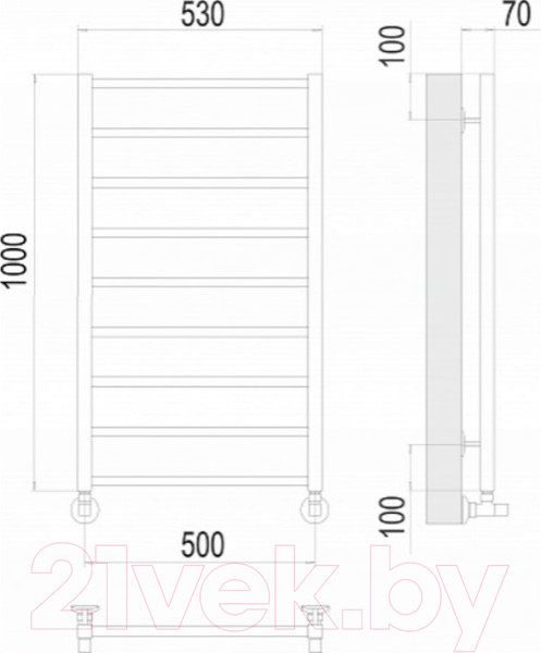 Изображение товара Полотенцесушитель водяной Terminus Контур П9 500x1000