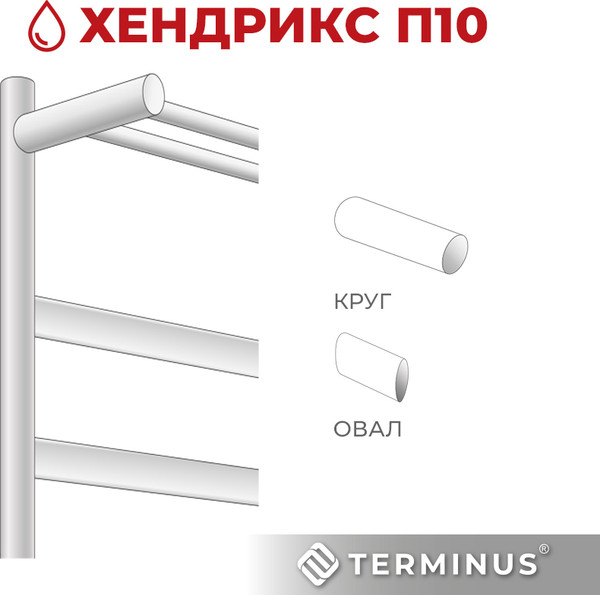 Изображение товара Полотенцесушитель водяной Terminus Хендрикс П10 500x1000