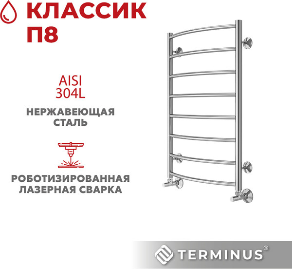 Изображение товара Полотенцесушитель водяной Terminus Классик П8 500x800