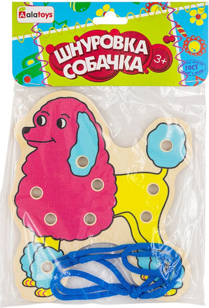 Изображение товара Развивающий игровой набор Alatoys Шнуровка Пудель / ШН09