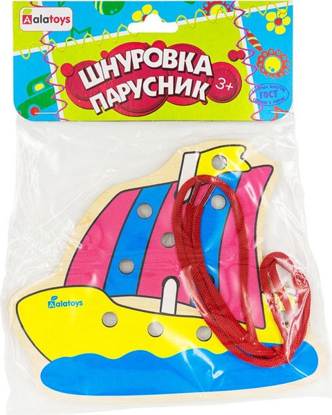 Изображение товара Развивающий игровой набор Alatoys Шнуровка Парусник / ШН19