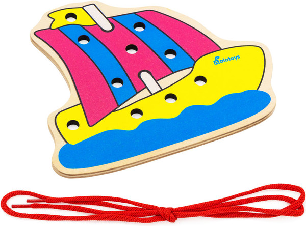 Изображение товара Развивающий игровой набор Alatoys Шнуровка Парусник / ШН19