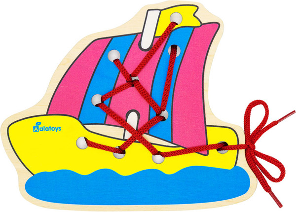 Изображение товара Развивающий игровой набор Alatoys Шнуровка Парусник / ШН19