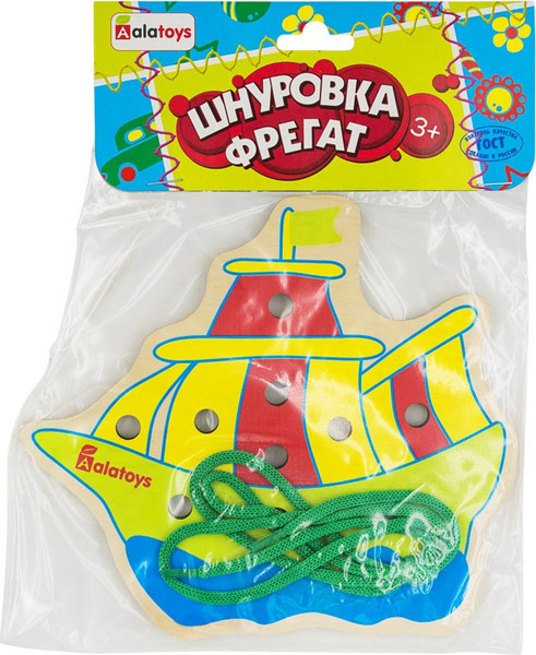 Изображение товара Развивающий игровой набор Alatoys Шнуровка Фрегат / ШН29