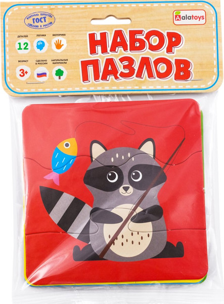 Изображение товара Развивающая игра Alatoys Пазл Дикие животные / ПЗЛ4004