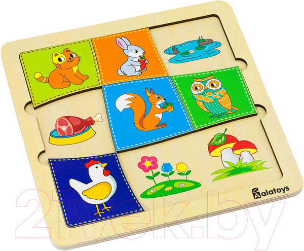 Изображение товара Сортер Alatoys Пазл-ассоциации Найди пару / ПЗЛ2039