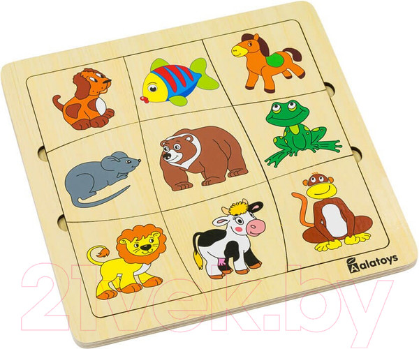 Изображение товара Сортер Alatoys Пазл-ассоциации Животные / ПЗЛ2040