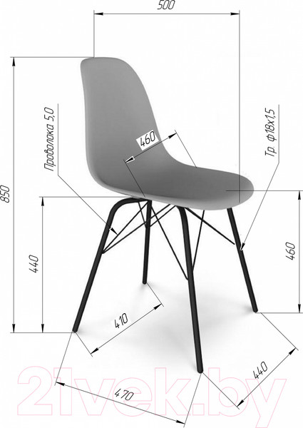 Изображение товара Стул Sheffilton SHT-ST19/S64 (белый/черный муар)