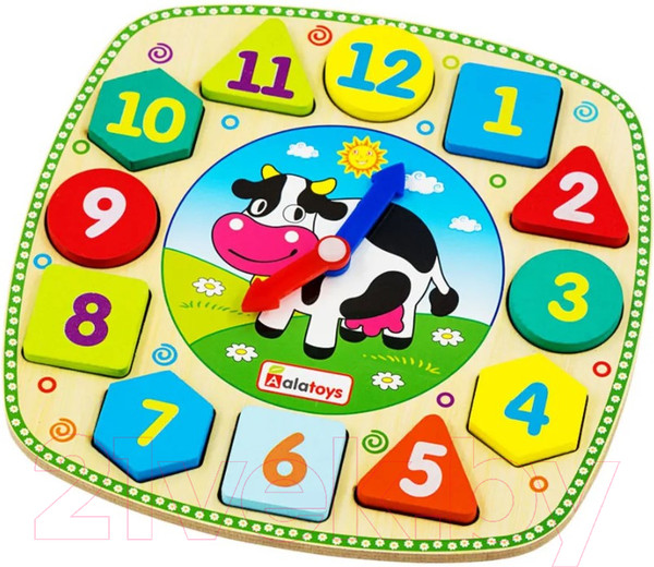 Изображение товара Сортер Alatoys Часики Коровка / ЧС07