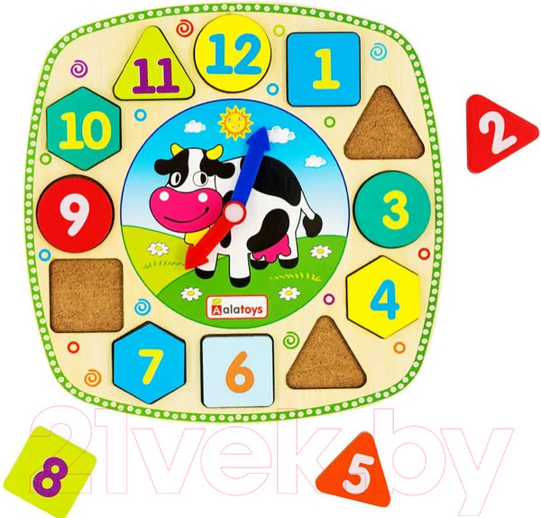 Изображение товара Сортер Alatoys Часики Коровка / ЧС07