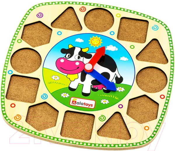 Изображение товара Сортер Alatoys Часики Коровка / ЧС07