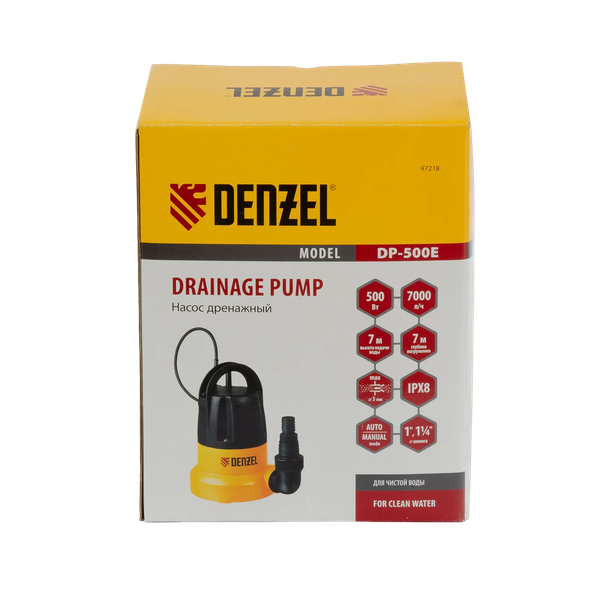 Изображение товара Дренажный насос Denzel DP500E / 97218