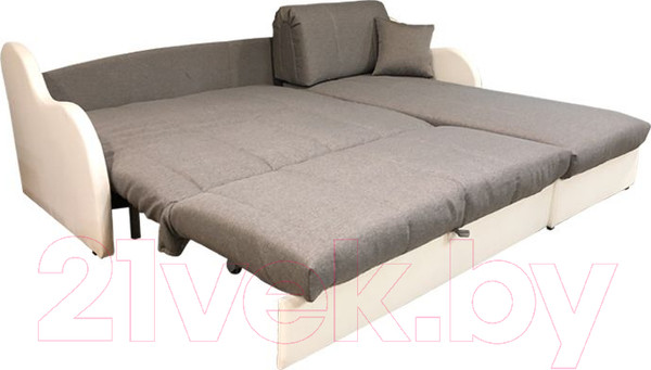 Изображение товара Диван угловой Асмана Магнат-1 0.8 (кватро 2/подлокотник кожзам белый)